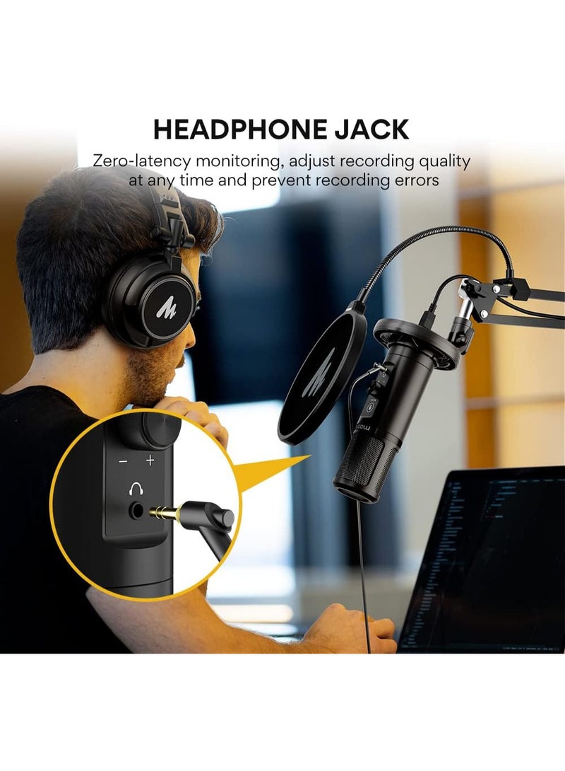 Maono AU-PM422 Podcast USB Microphone Plug & Play Black - Image 5